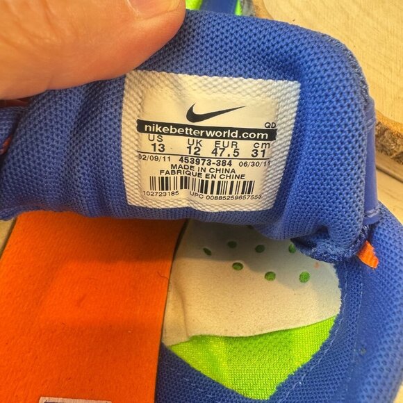 Nike Zoom Waffle XC 9 Green Blue Orange Track Running Spikes Men's Size 13 - Picture 10 of 11